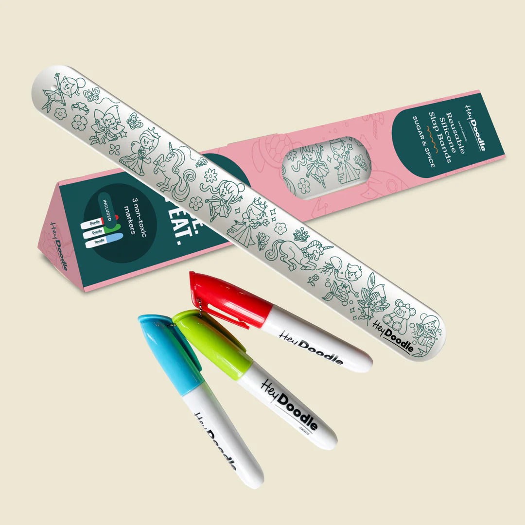 REUSABLE SLAP BAND W/MARKERS- "SUGAR & SPICE"