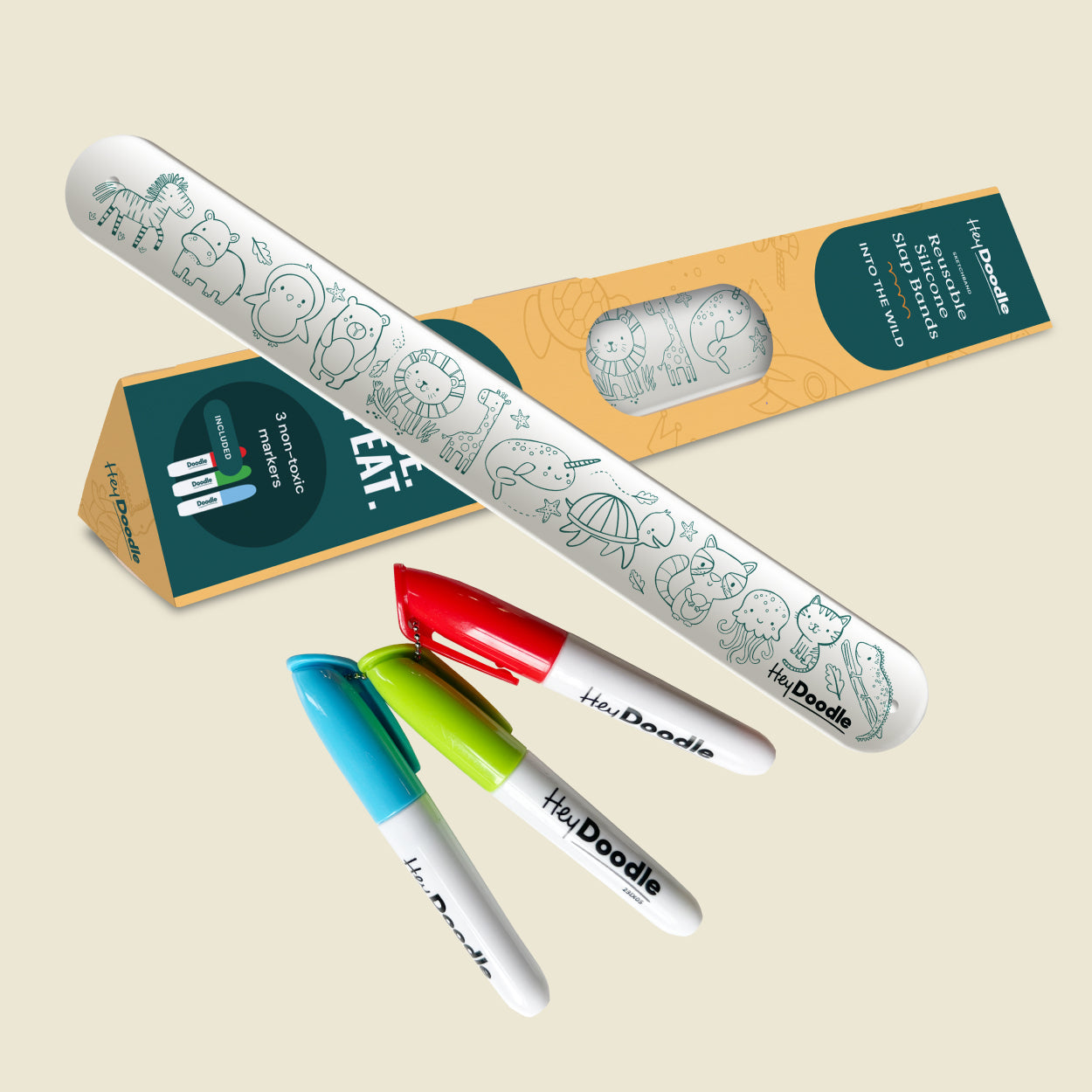 REUSABLE SLAP BAND W/MARKERS-"INTO THE WILD"