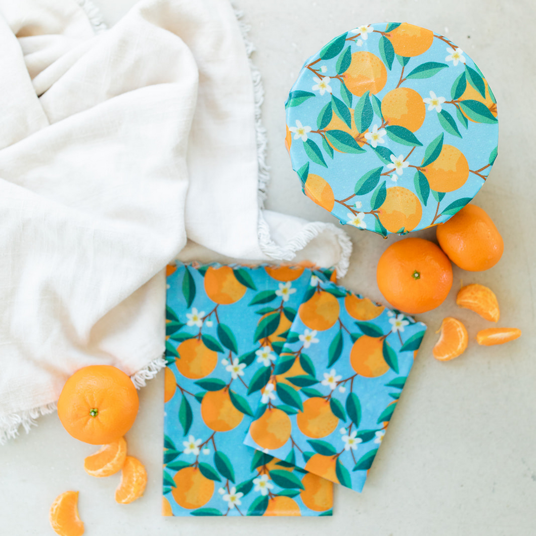 LARGE BEESWAX WRAP SET OF 2 WHITE HONEYCOMB
