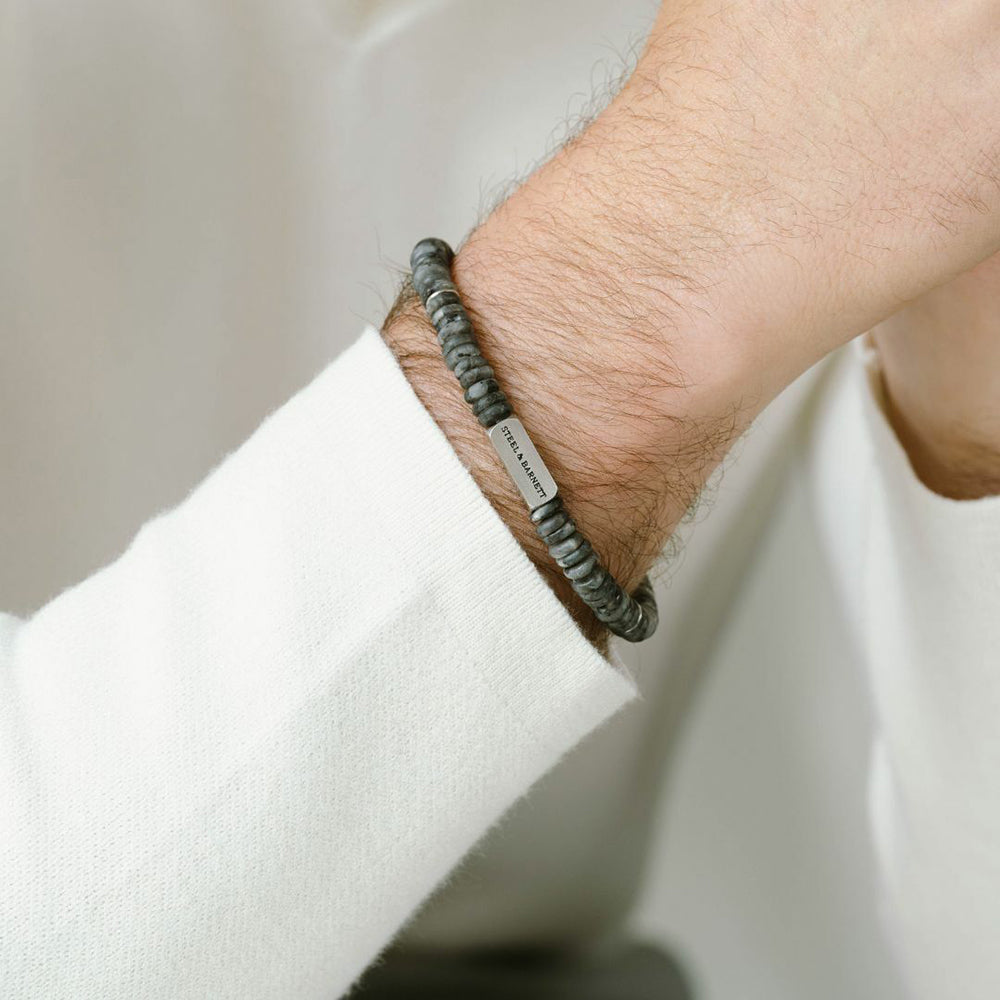 Stones Bracelet Two Tone - Matt Spectrolite - Lg