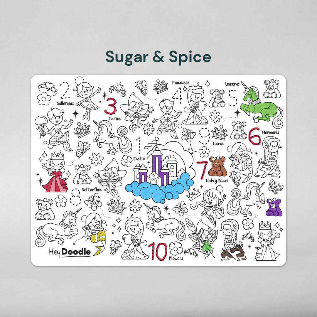 REUSABLE SILICONE ACTIVITY MAT W/MARKERS-"SUGAR & SPICE"