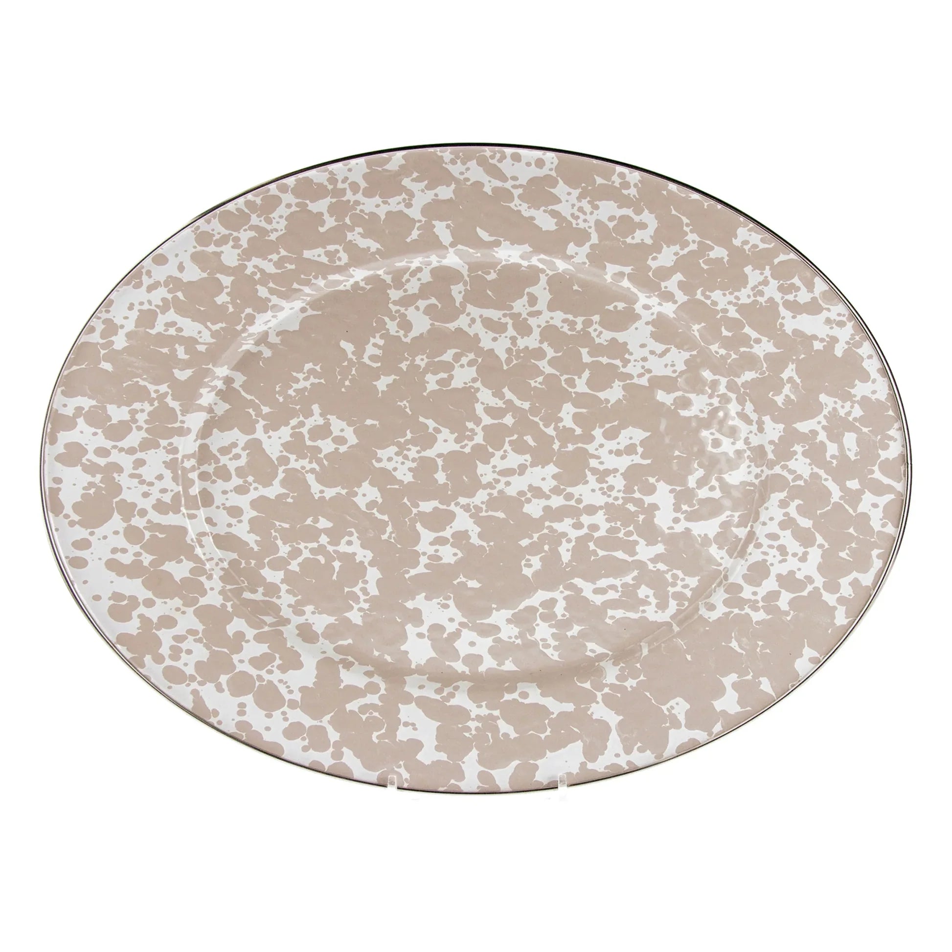 Taupe Swirl Oval Platter