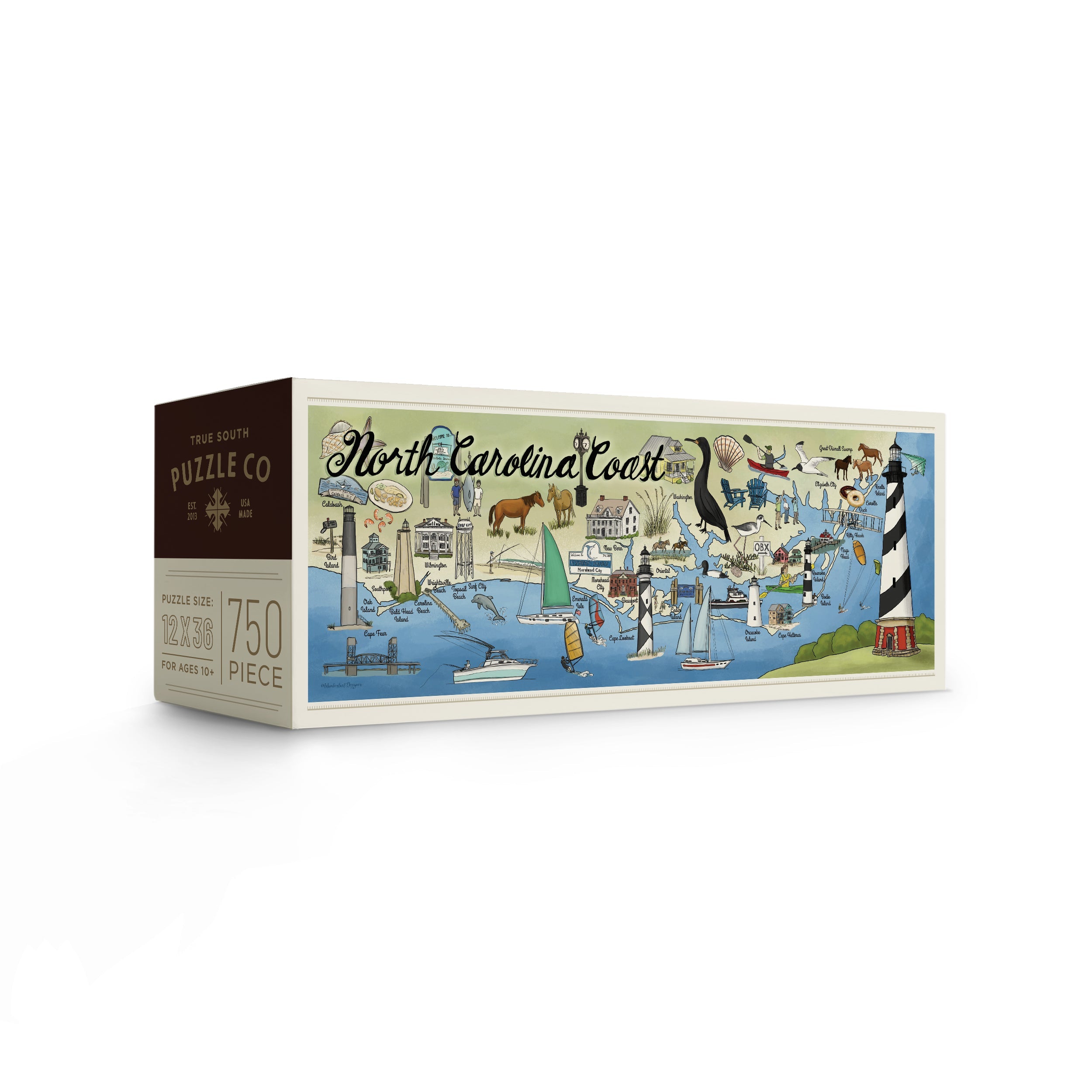 North Carolina Coast Pano Box Puzzle