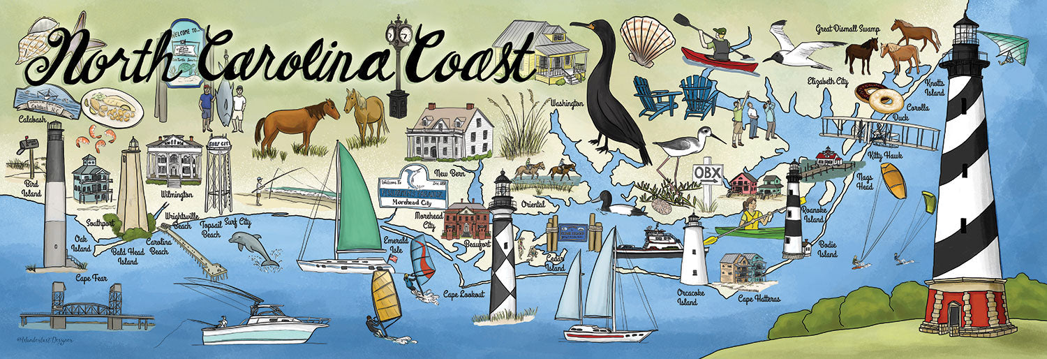 North Carolina Coast Pano Box Puzzle