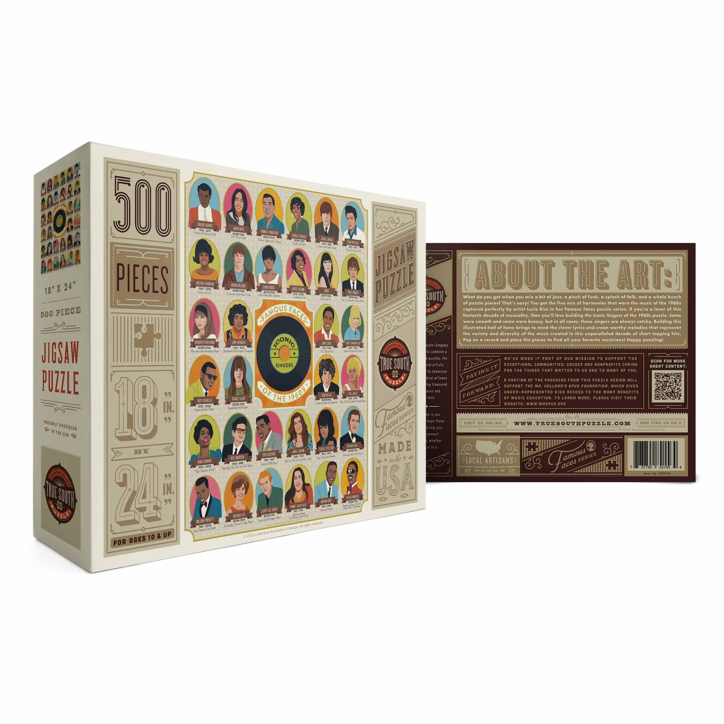 Iconic Singers of the 1960's 500 pc Puzzle