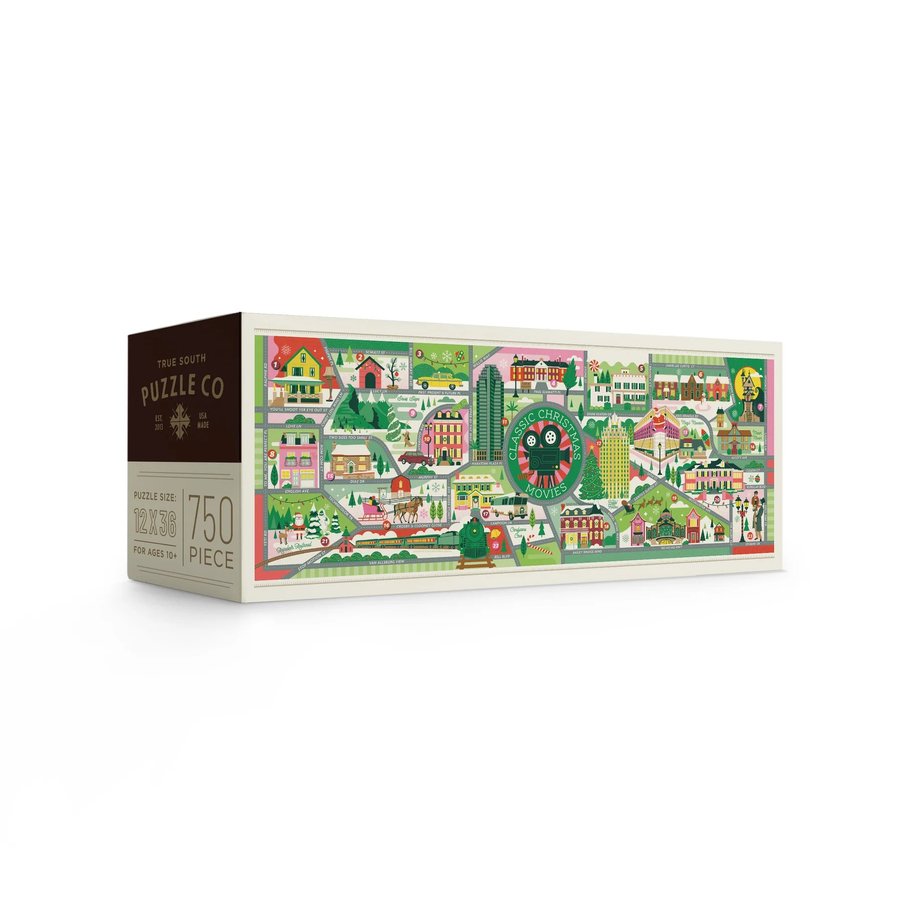 Classic Christmas Movie Map - Pano Box 750 Pc. Puzzle