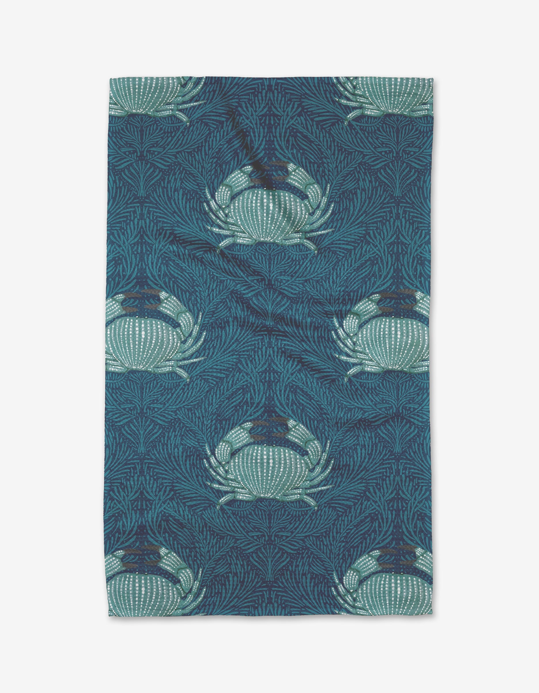 GEOMETRY TEA TOWEL-BLUE CRAB
