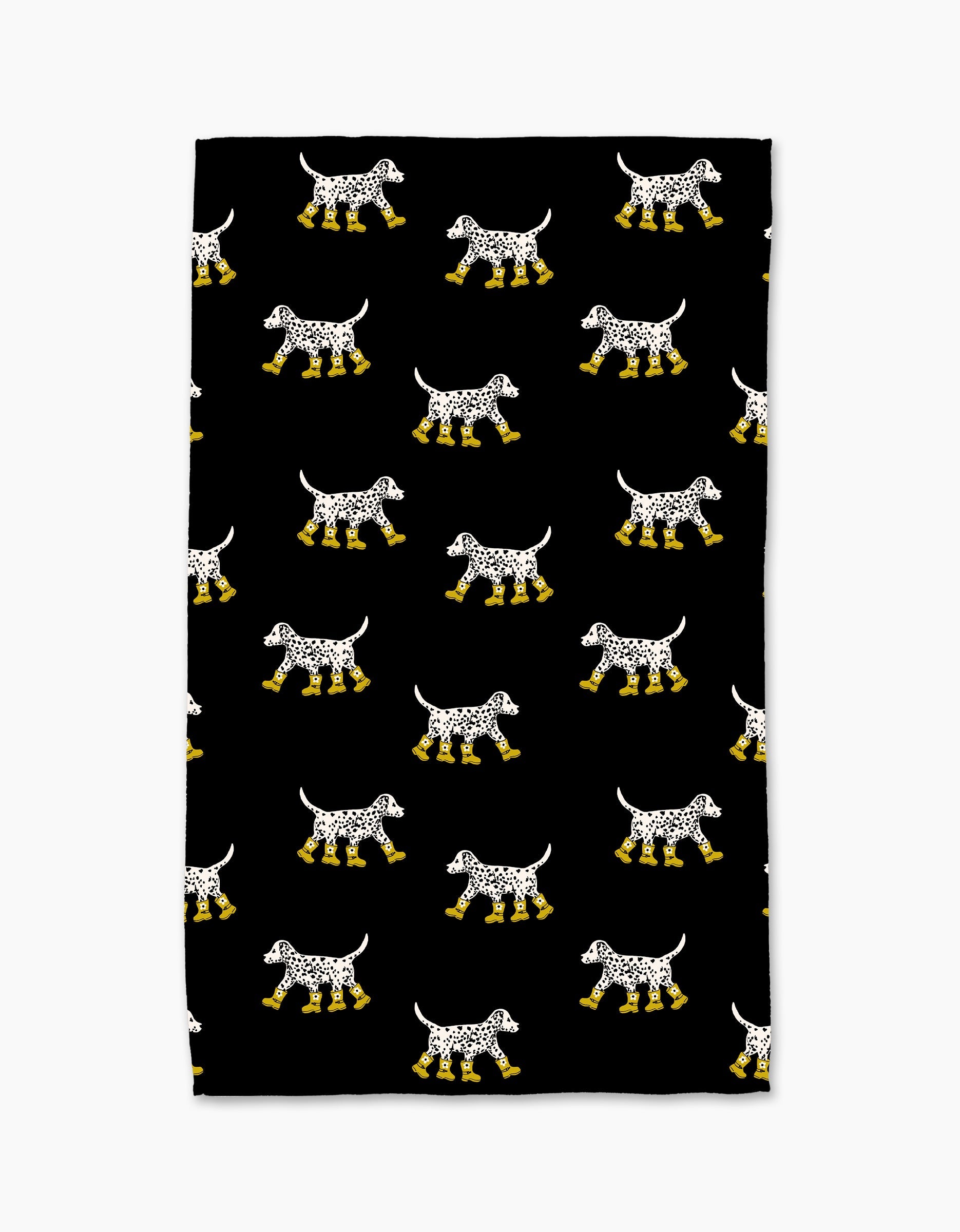 Tea Towel - Dalmatian in Boots Black