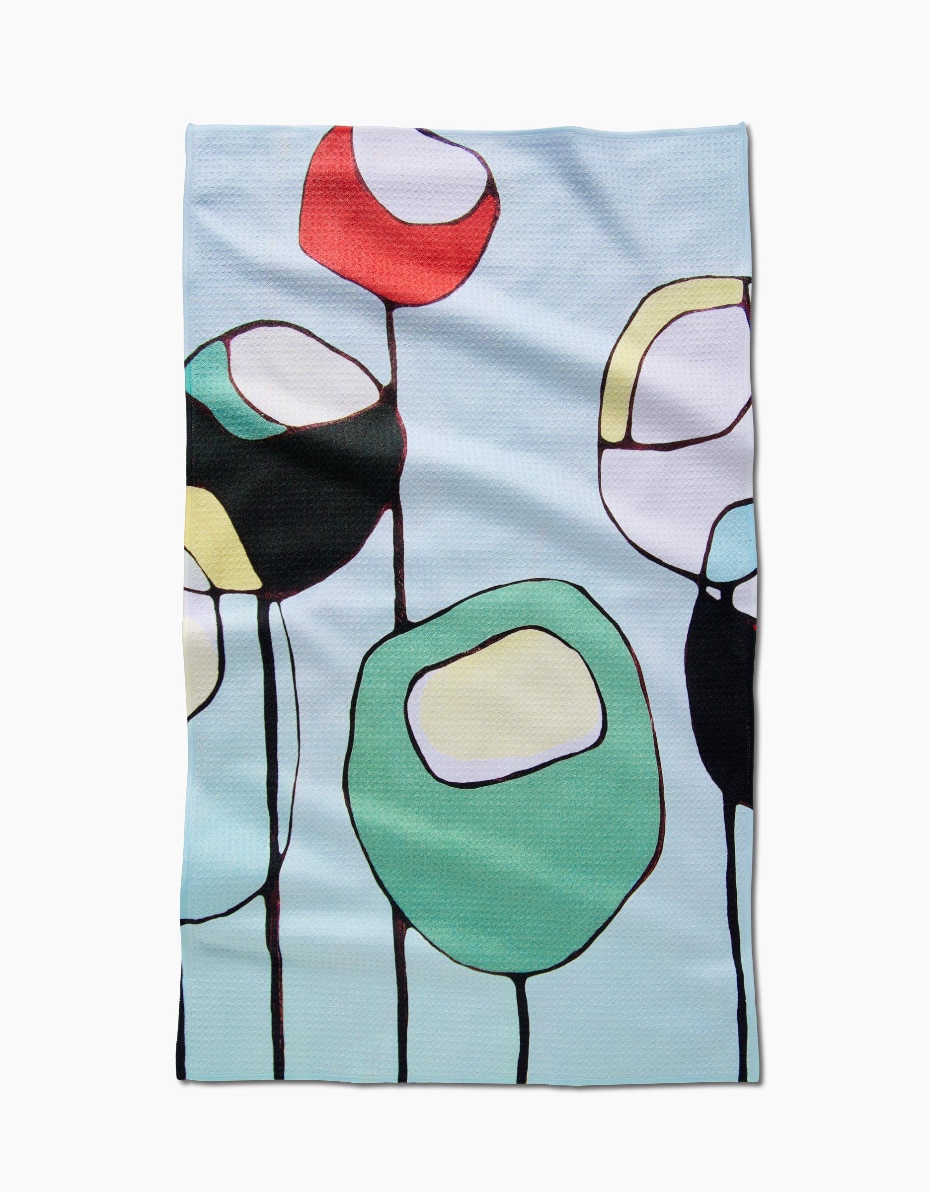 GEOMETRY TEA TOWEL-MODERN POPPY