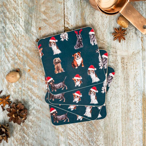 Christmas Dogs Noir - Coasters (set of 4)