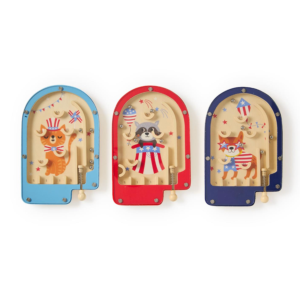 WOODEN PINBALL GAME-STARS & STRIPES