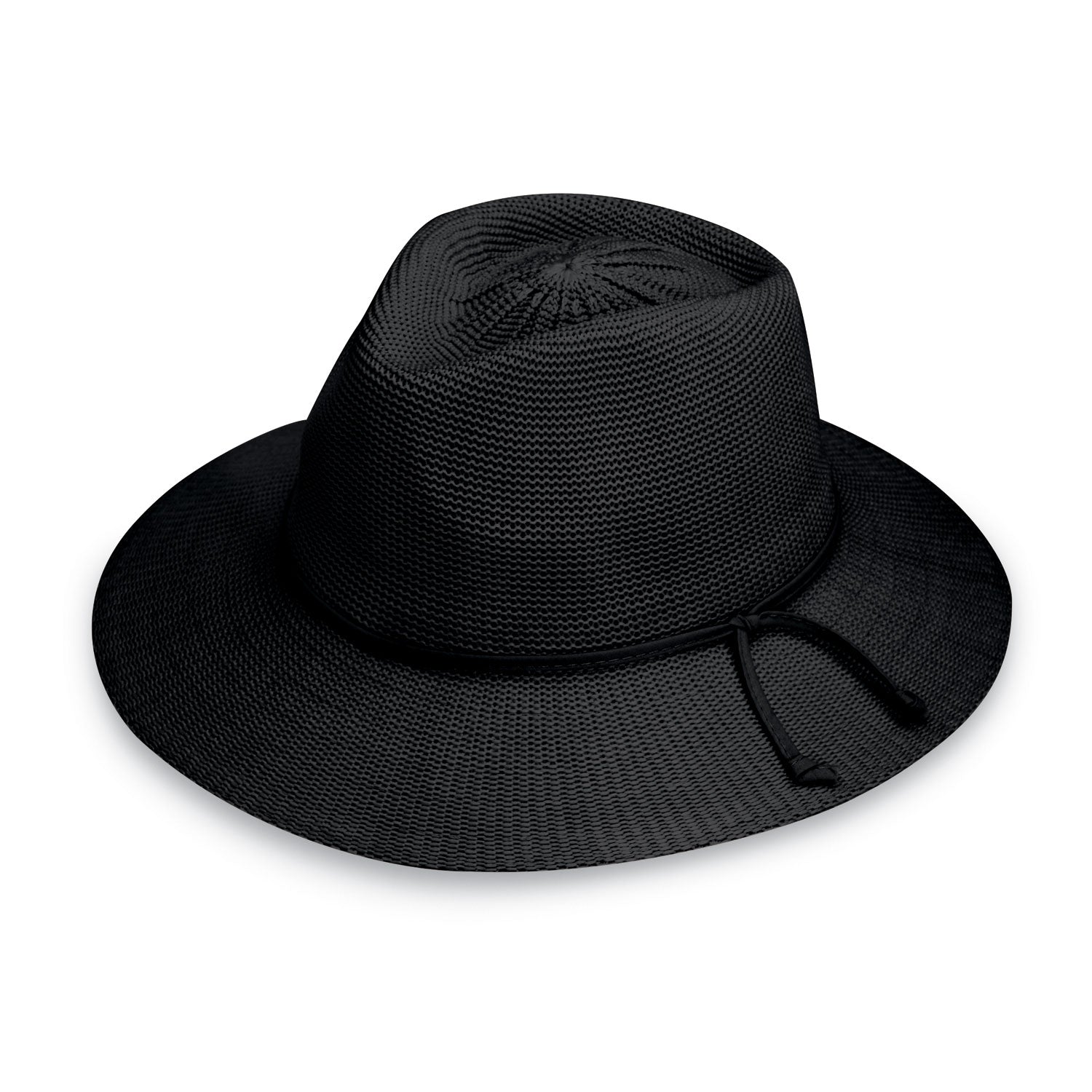 Victoria Fedora - Black - Poly Straw