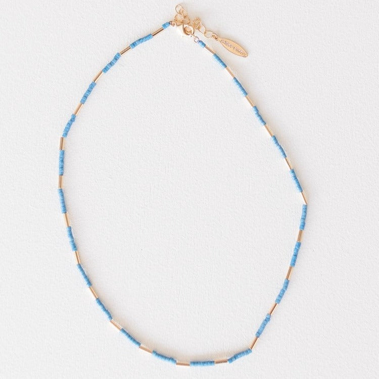 Wade - Beaded Blue and Gold Layering Necklace