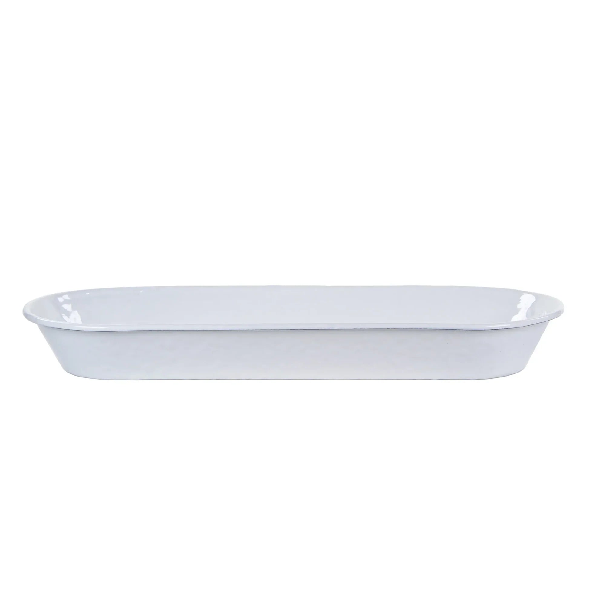 Solid White Oval Basket