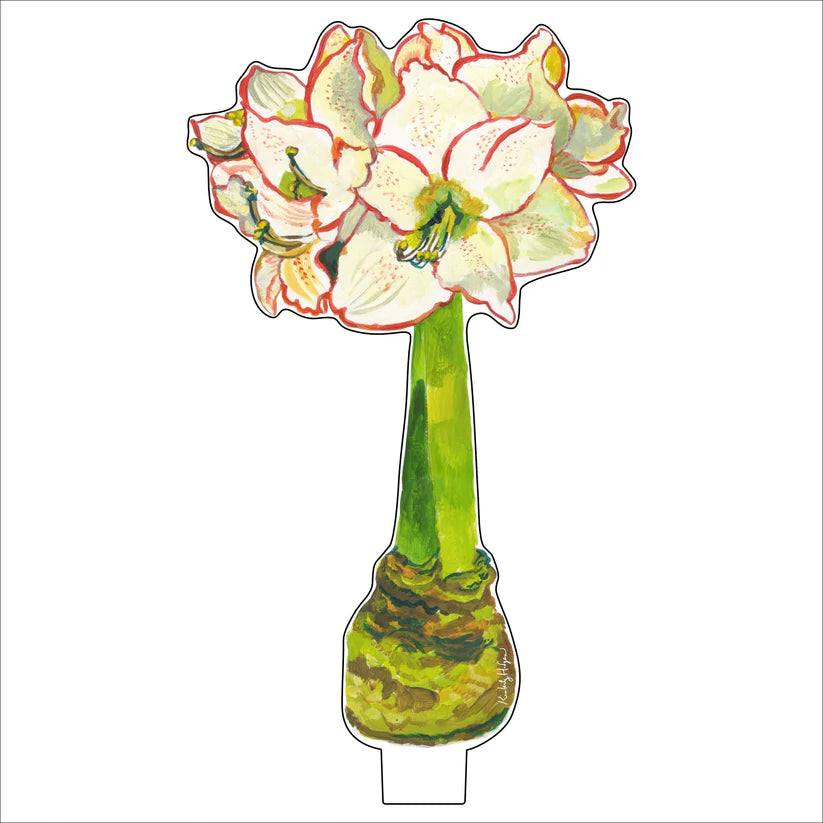 WHITE AMARYLLIS-ACRYLIC ORNAMENT