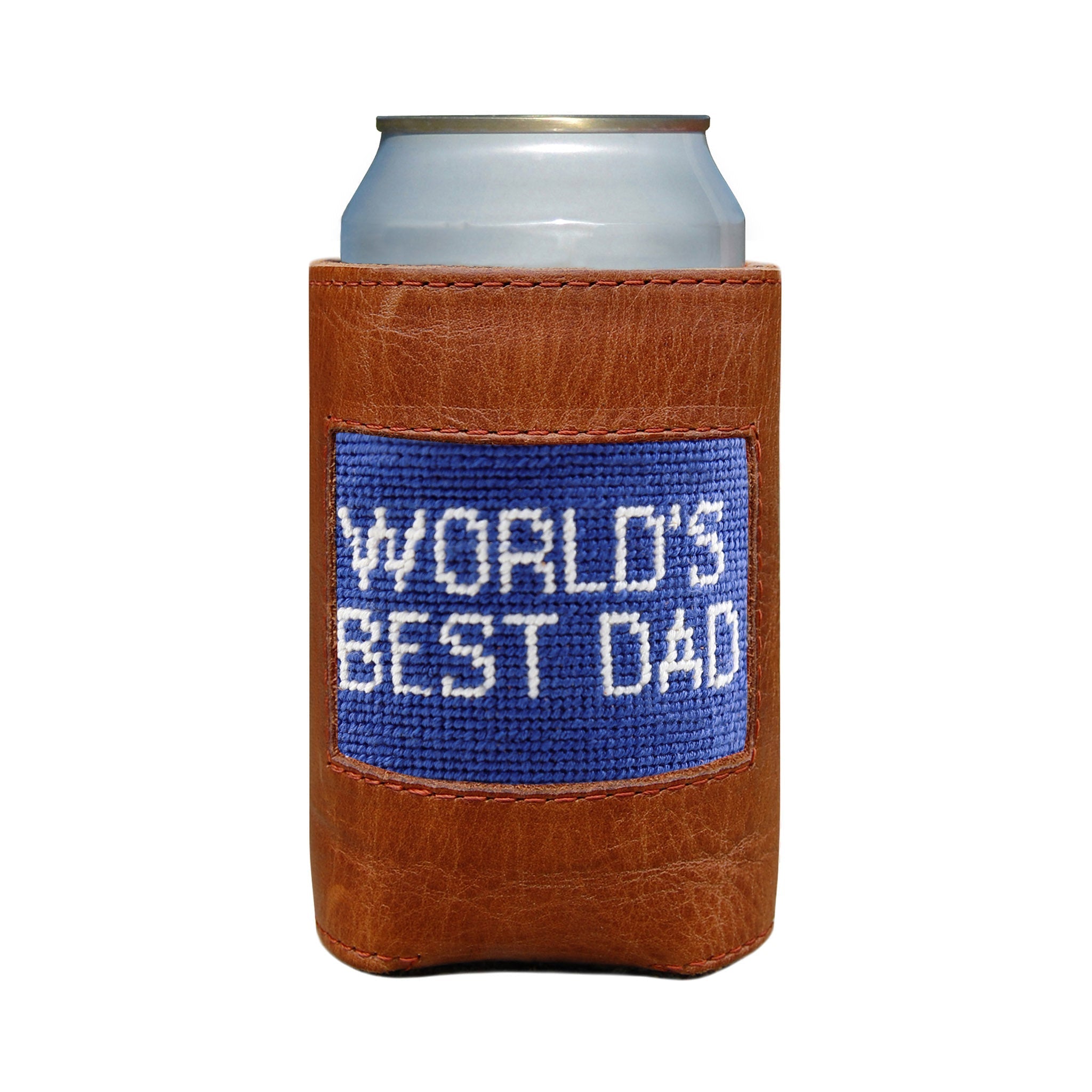 World's Best Dad (Royal) - Needlepoint Can Cooler