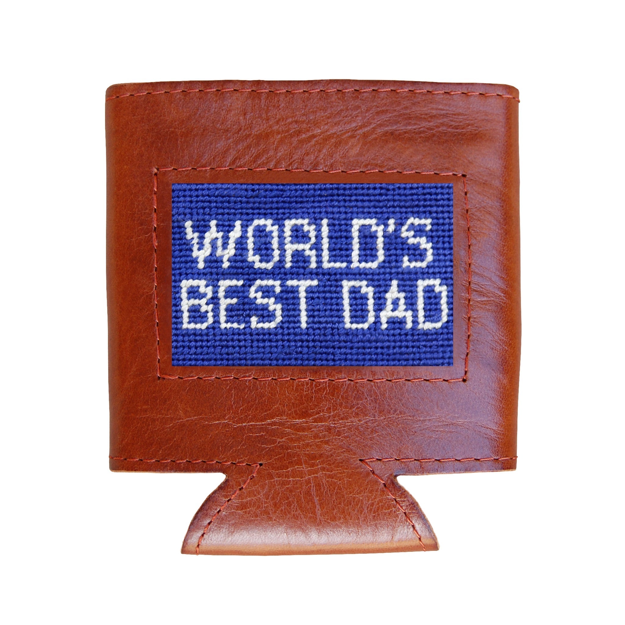 World's Best Dad (Royal) - Needlepoint Can Cooler