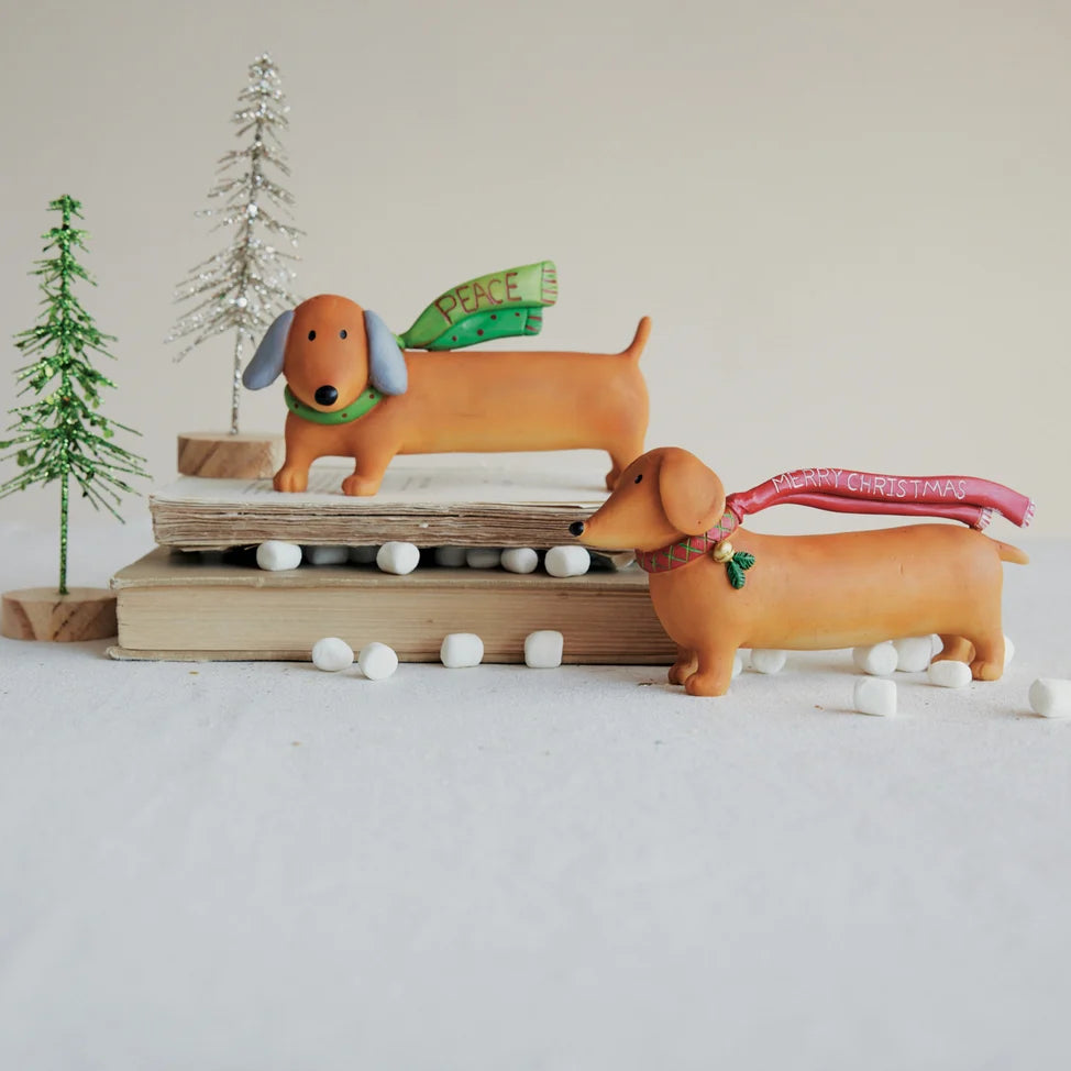 RESIN DOG W/SCARF SAYING