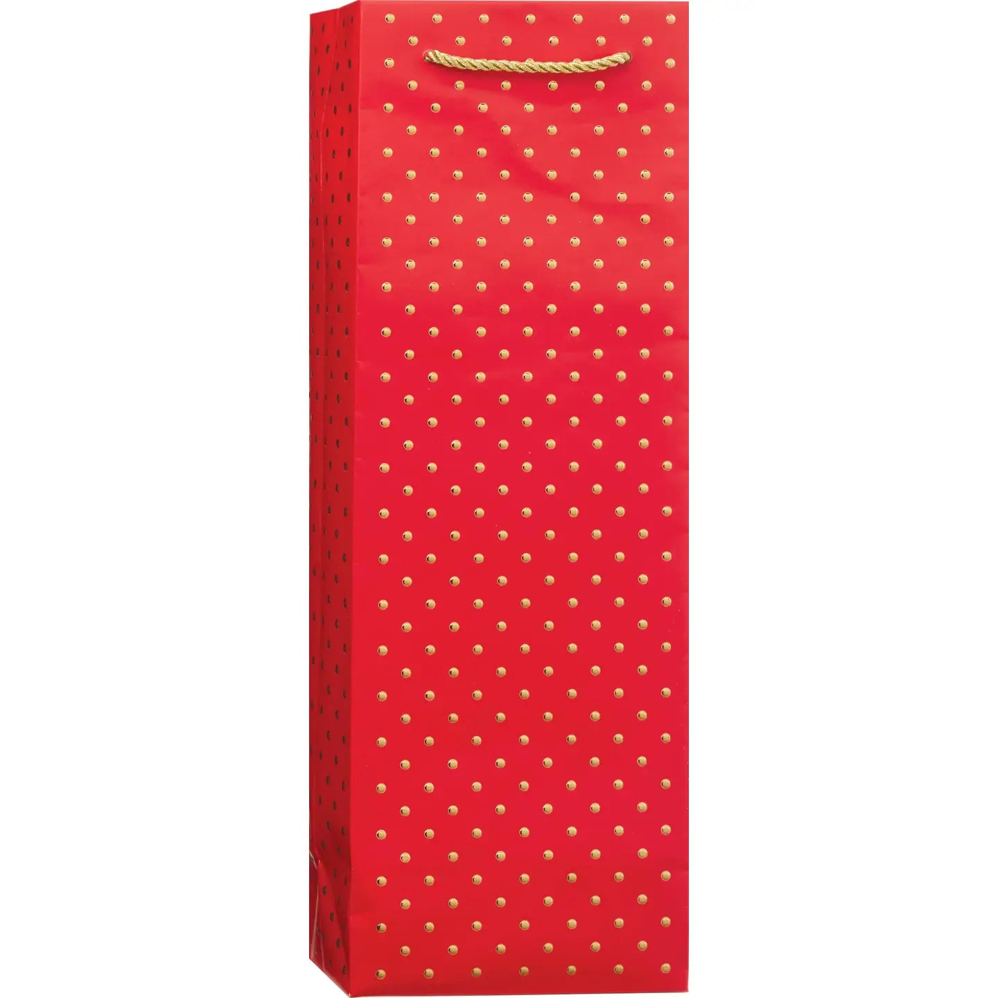 Gold Swiss Dots - Red Tote Bag - Bottle