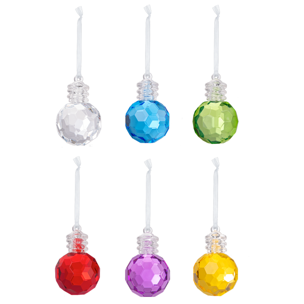 2.75" Round Holiday Light Bulb Ornament, Acrylic