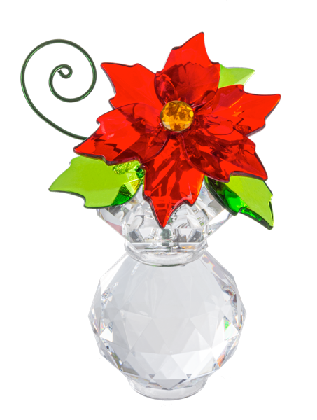 3.5" Poinsettia Bloom Ornament, Acrylic