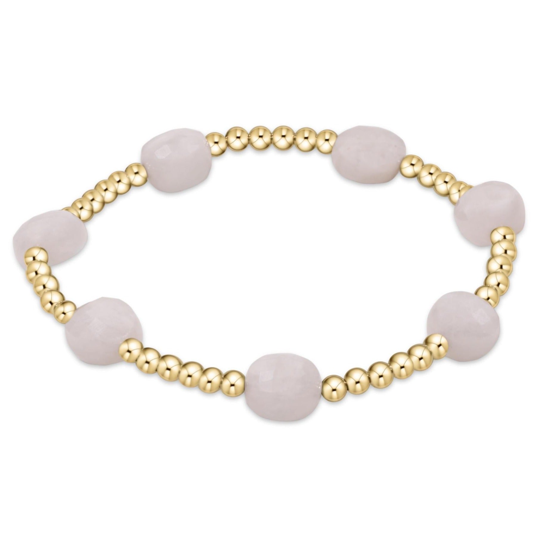 ADMIRE GOLD 3MM BEAD BRACELET MOONSTONE