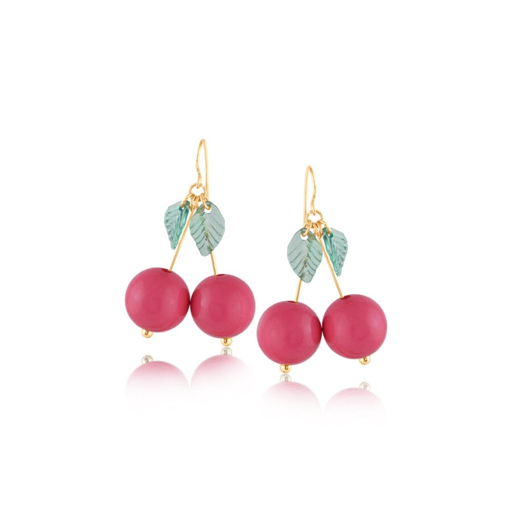 Pink Savanna Cherry Drop Earrings