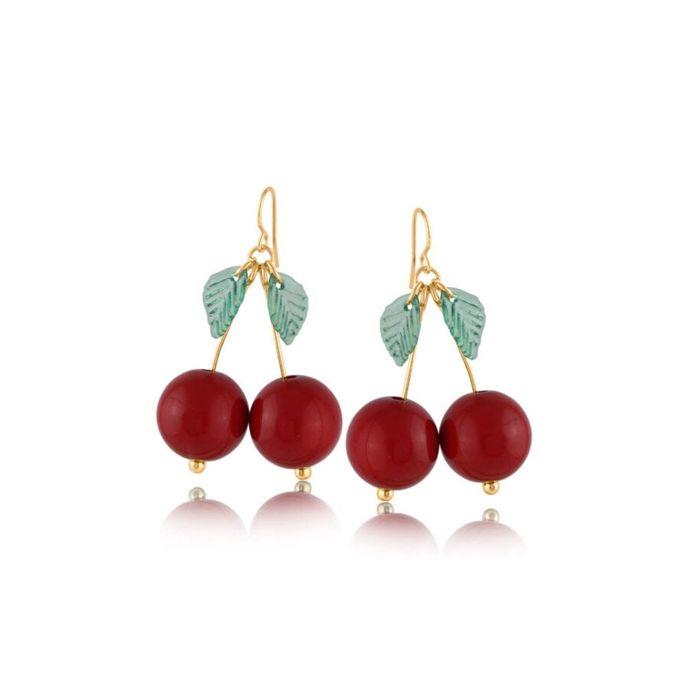 Red Savanna Cherry Drop Earrings