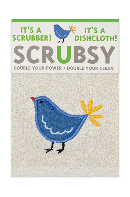 SCRUBSY CLOTH; BLUE BIRD