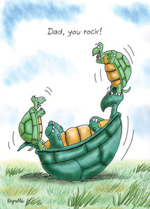 Dad You Rock Turtles Father's Day Card