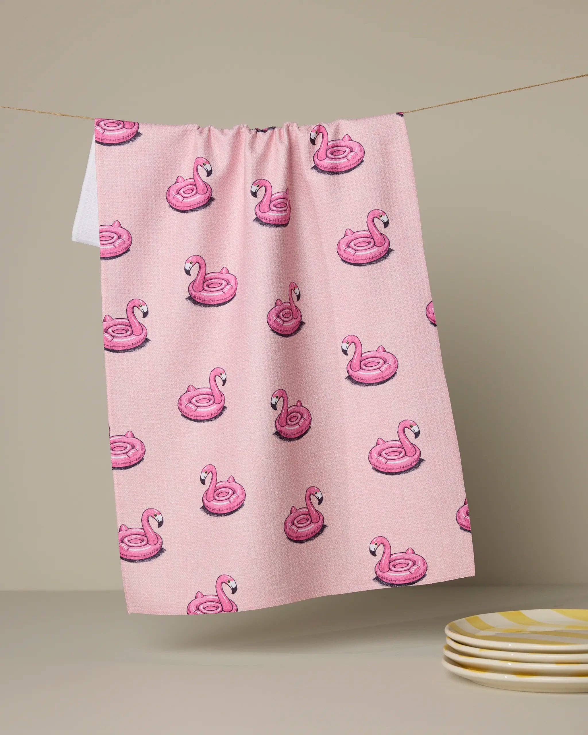 Tea Towel - Flamingo Floatie