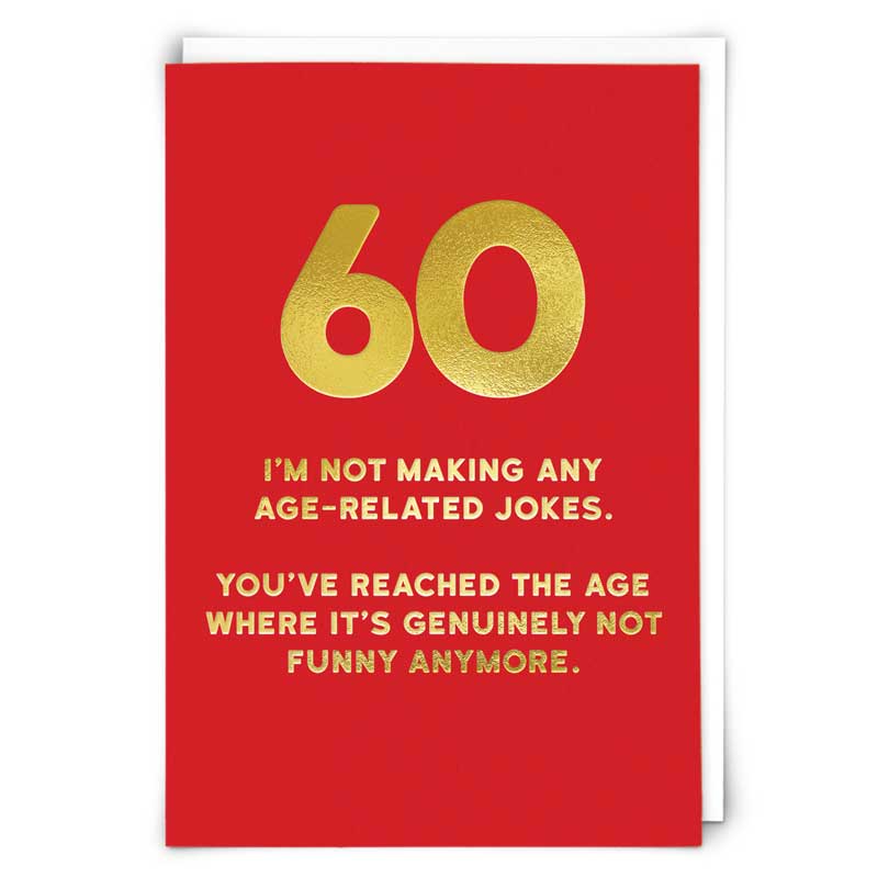 "60 Age Related Jokes" Greeting Card