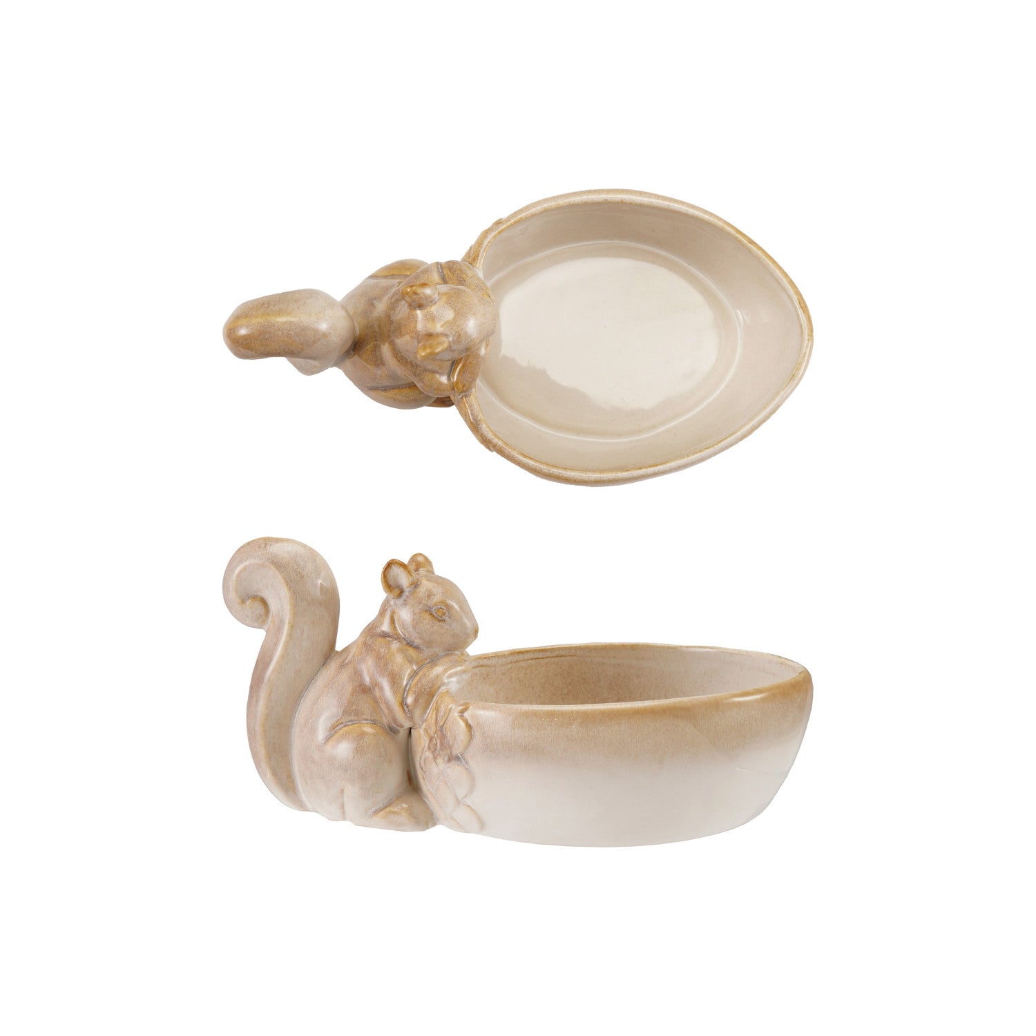 Stoneware Bowl w/Squirrel - Cream