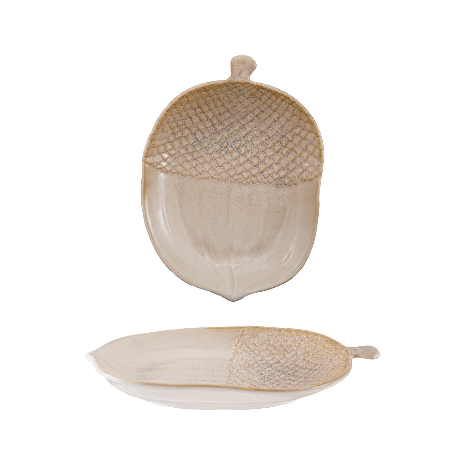 STONEWARE ACORN SHAPED PLATTER