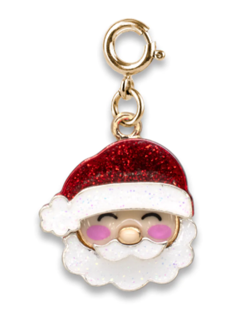 Gold Glitter Santa Charm