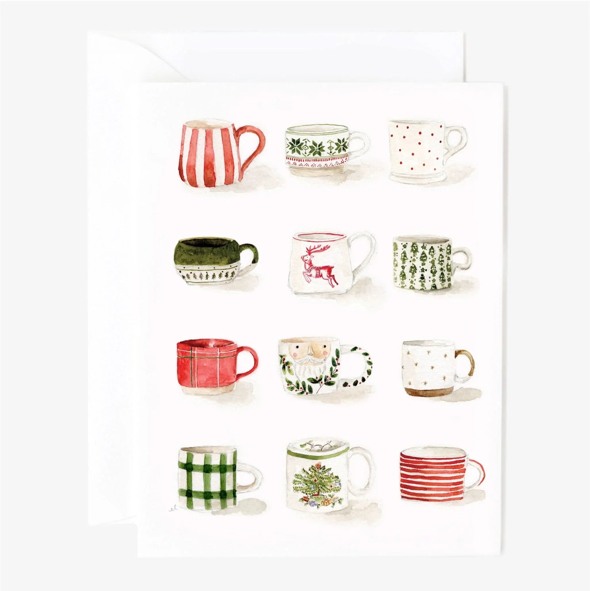 Christmas Mugs Notecard (Set of 8)