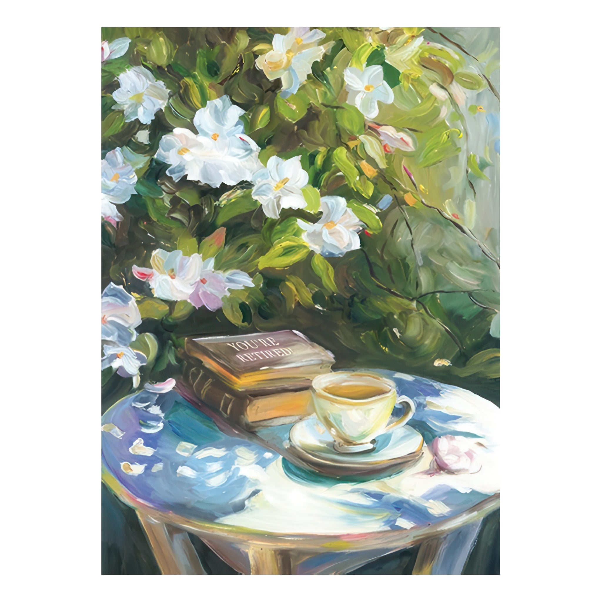 Coffee and Book - Retirement Greeting Card