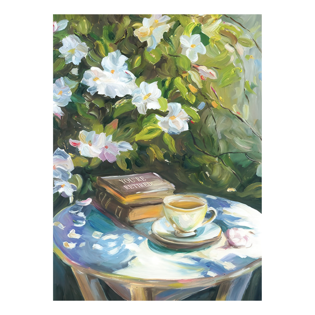 Coffee and Book - Retirement Greeting Card