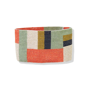 CORAL MINT CITRON COLOR BLACK LUXE STRETCH BRACELET
