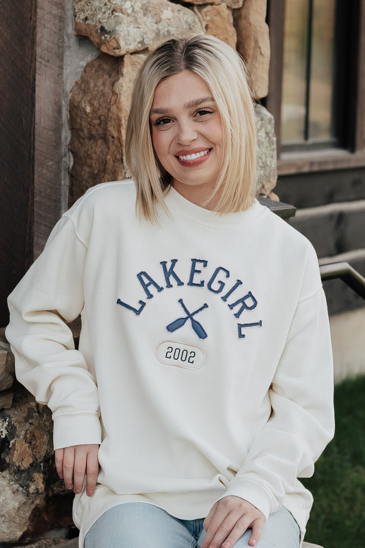 WOMENS LKN IVORY FLEECE MIDI CREW-2XL