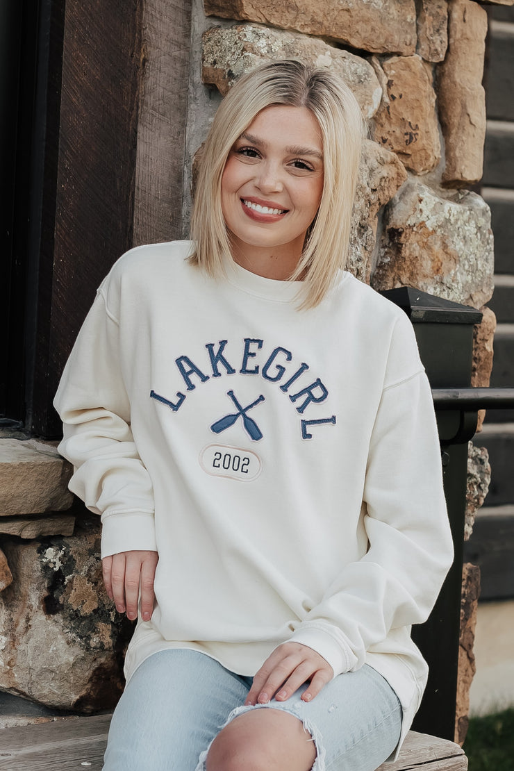 WOMENS LKN IVORY FLEECE MIDI CREW-2XL