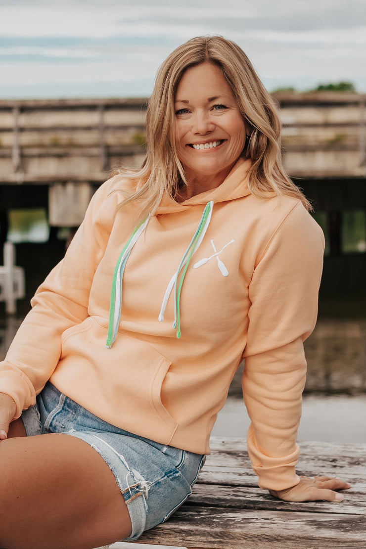 Multi Draw Cord Hoodie - Peach Small