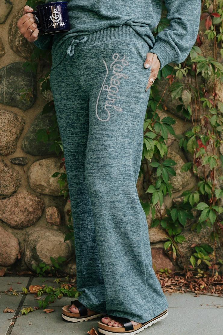 Hacci Lounge Sweatpant - Dark Teal Sm.