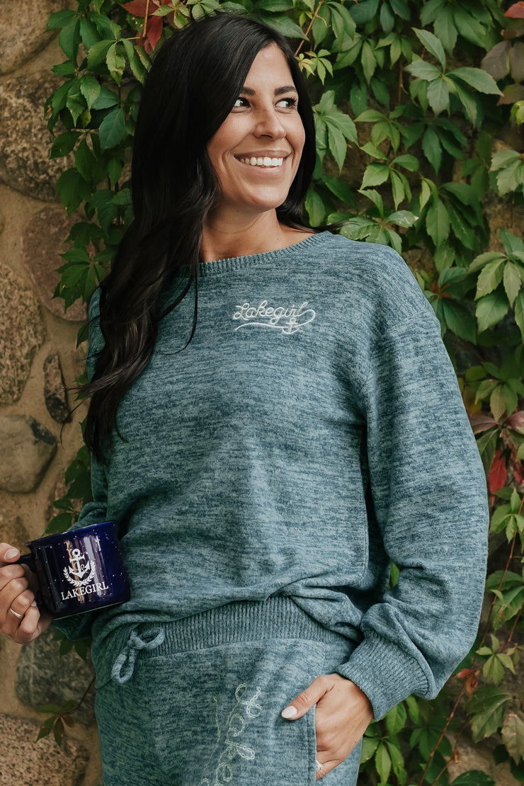 Hacci Long Sleeve Crew - Dark Teal Large
