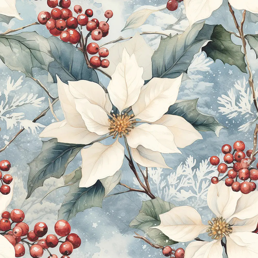 Luncheon Napkin - Winter Poinsettia