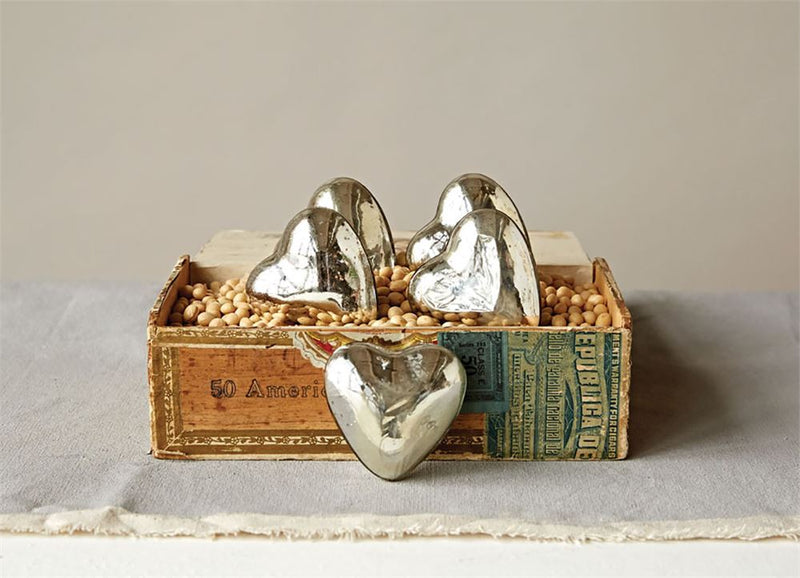 MERCURY GLASS HEART