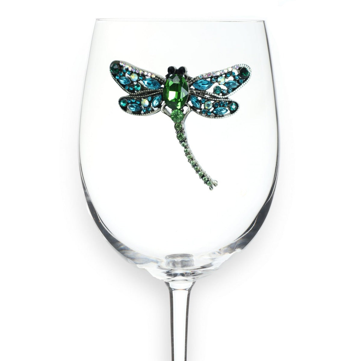 Dragonfly Jeweled Stemless Wine Glass