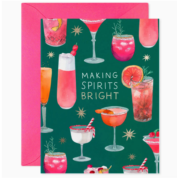 MAKING SPIRITS BRIGHT HOLIDAY COCKTAIL- GREETING CARD