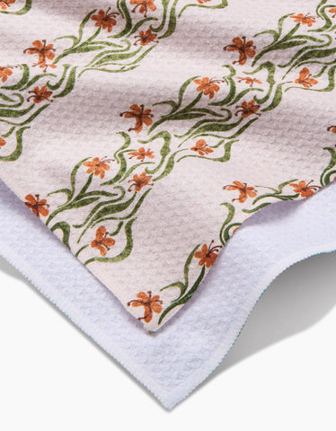 Tea Towel - Floral Fall Stripe