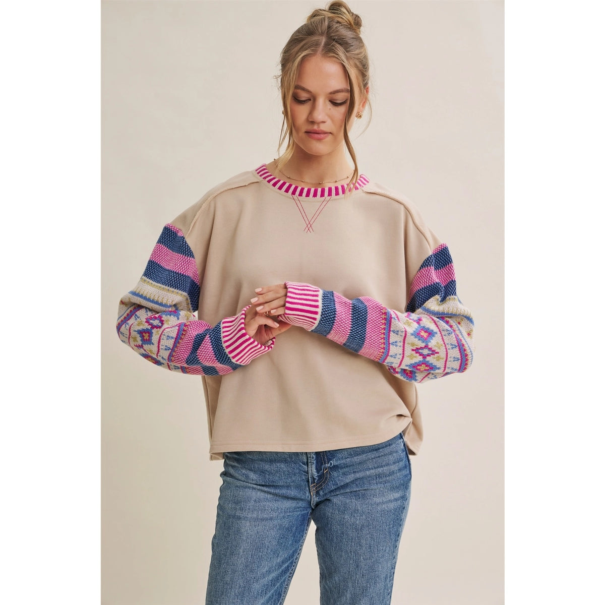 ALPINE AFTERNOON FAIR ISLE SWEATER/SHIRT-LARGE